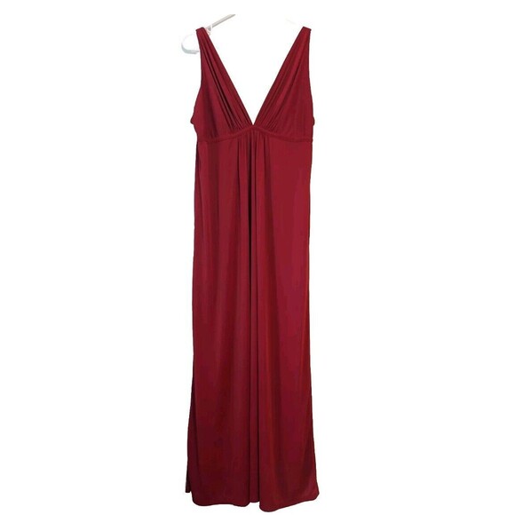 Natori Other - Natori Womens Maxi Long Satin Slip Dress Nightgown Red V Neck Size XL Romantic